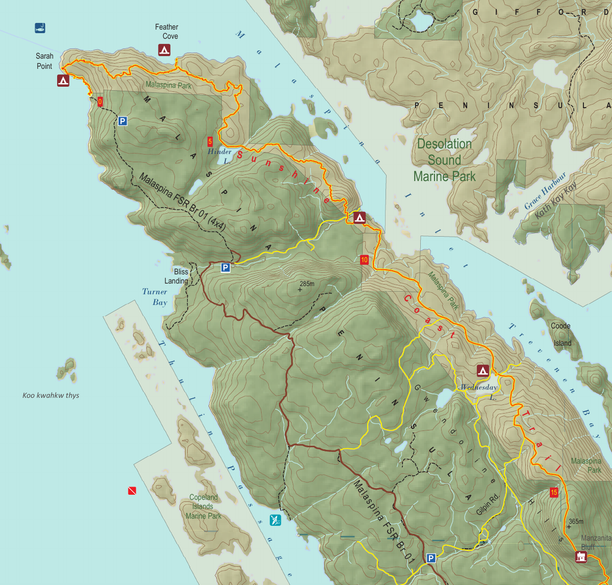 Lands End & Gwendoline Hills trail map